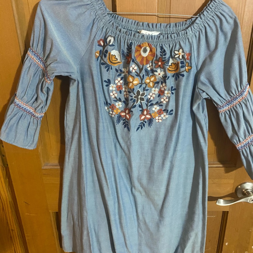 DAVI & DANI Denim Blue Top